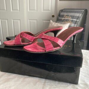 Donald J Pliner Italy Fuschia Pink KOGI Slides Sandals Shoes Size 7.5M